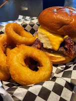 California Burger with Onion Rings